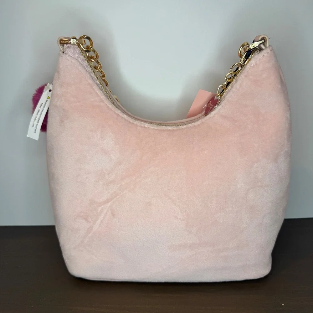 Juicy Couture Sweet‎ Tea Party Hobo Bag Spill the Juicy Tea Pink Clay NWT